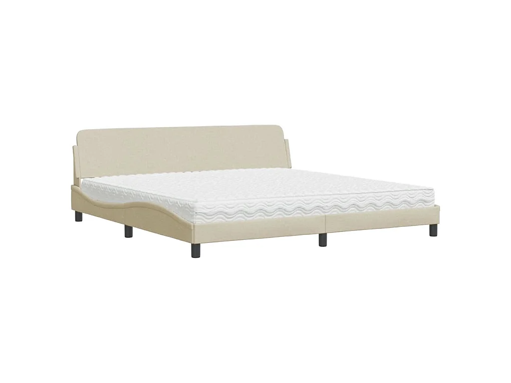 Bett mit Matratze "Dover" Creme 200x200 cm Stoff