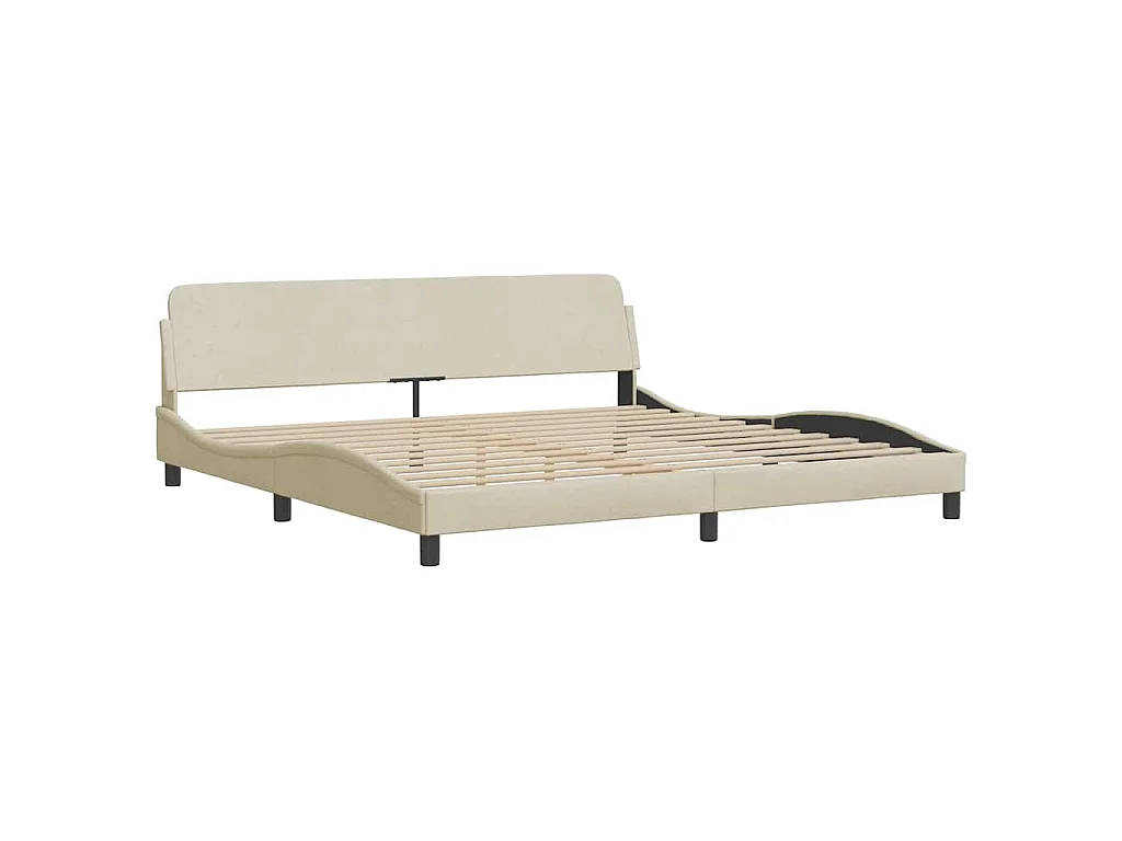 Letto con Materasso Dover Crema 200x200 cm in Tessuto
