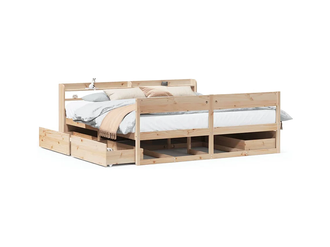 Cadre de lit sans matelas 200x200 cm bois massif de pin
