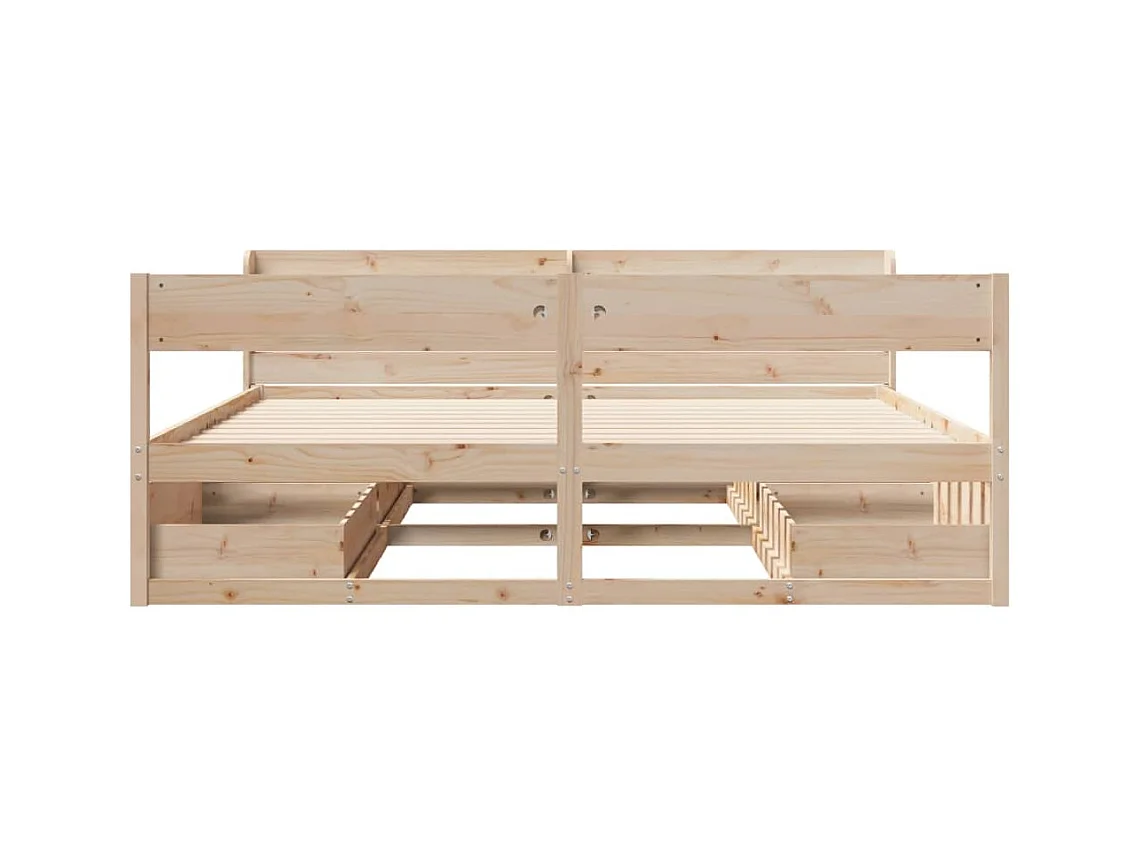 Cadre de lit sans matelas 200x200 cm bois massif de pin