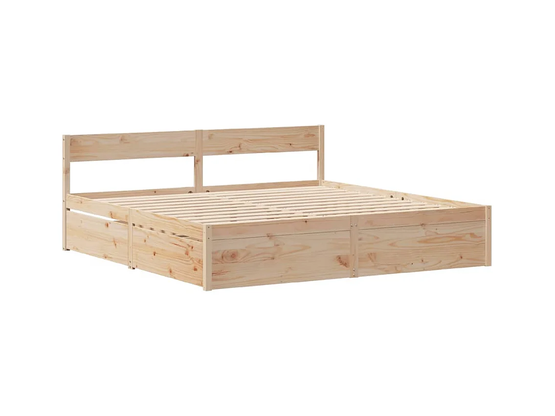 Cadre de lit sans matelas 200x200 cm bois massif de pin