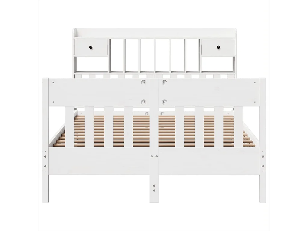Bedframe zonder matras massief grenenhout wit 150x200 cm