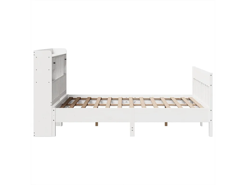 Bedframe zonder matras massief grenenhout wit 150x200 cm