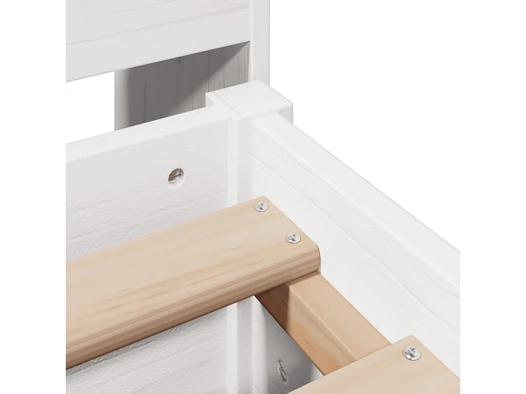 Bedframe zonder matras massief grenenhout wit 150x200 cm