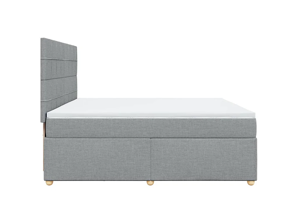 Cama box spring con colchón tela gris claro 200x200 cm