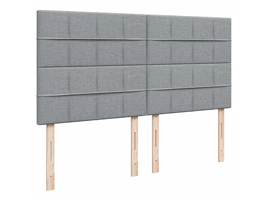 Cama box spring con colchón tela gris claro 200x200 cm