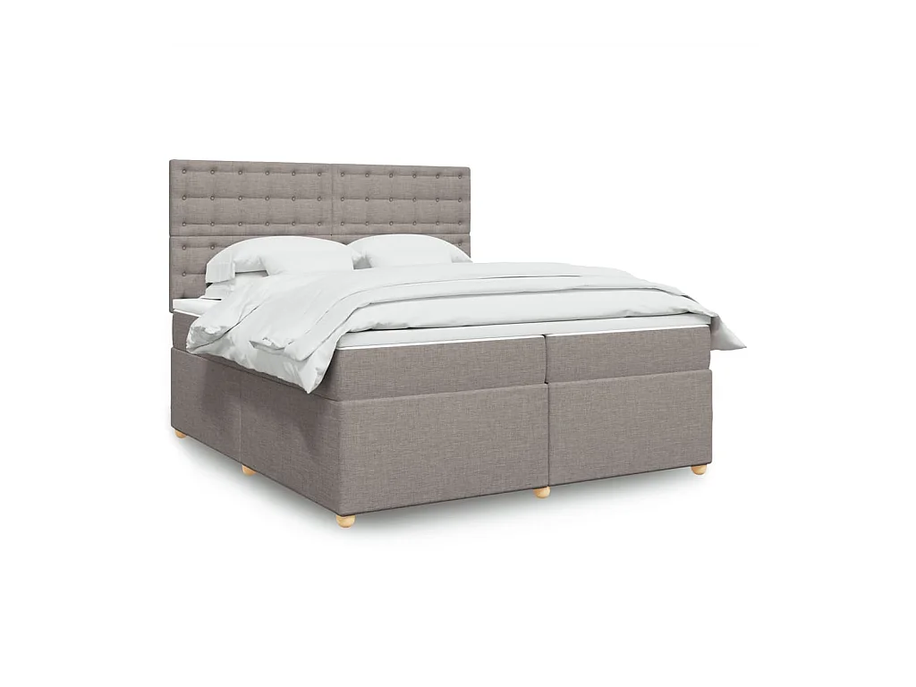 Boxspring met matras stof taupe 200x200 cm