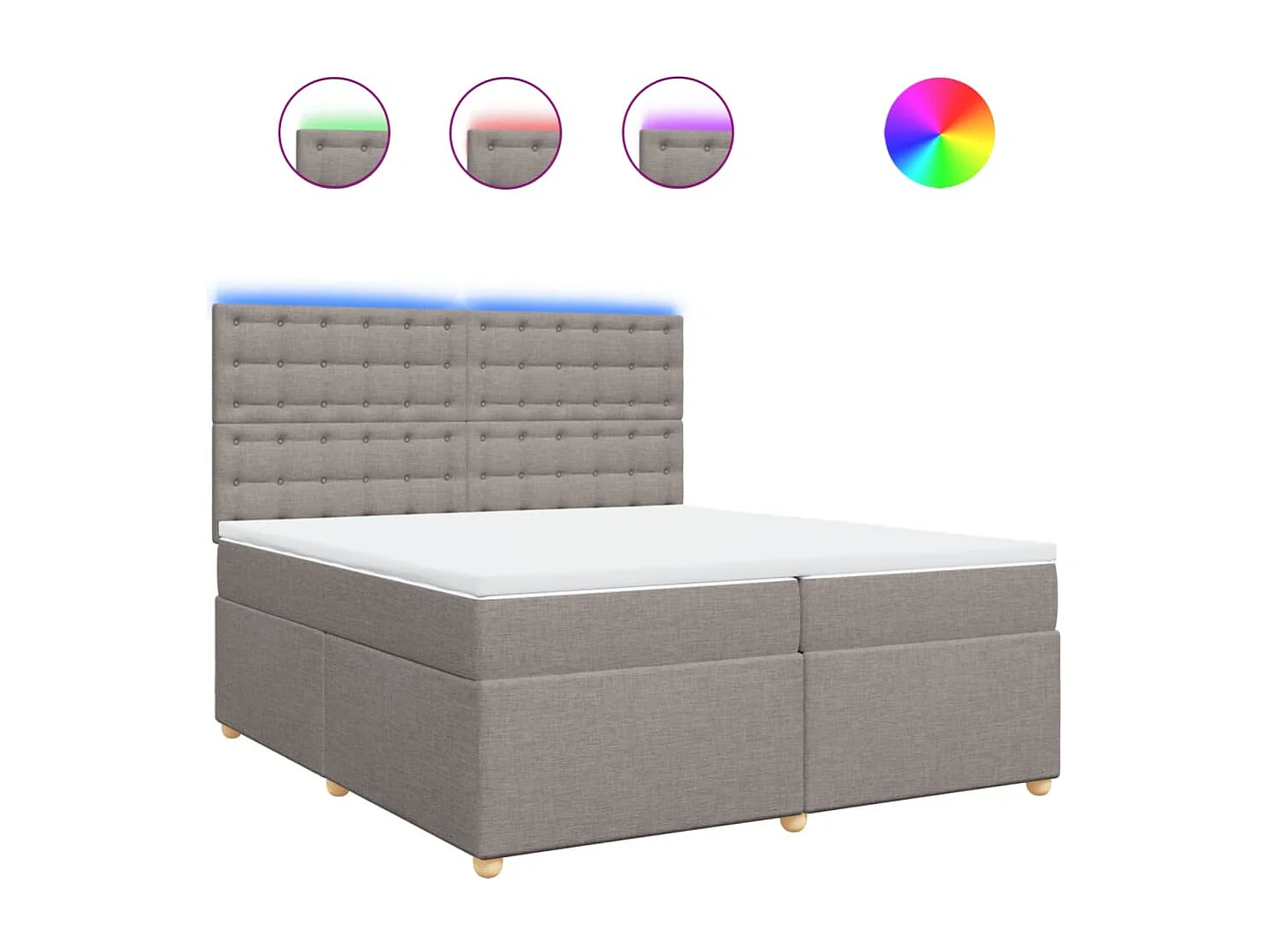 Boxspring met matras stof taupe 200x200 cm