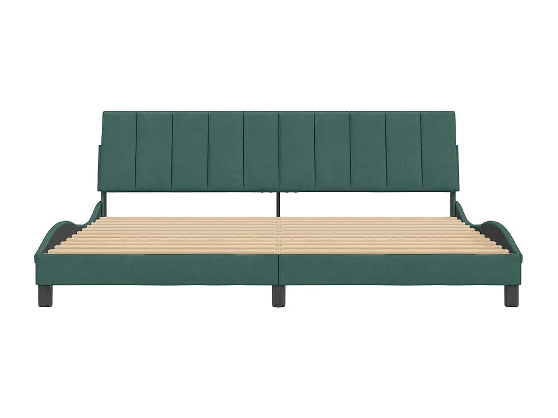Cadre de lit sans matelas vert foncé 200x200 cm velours