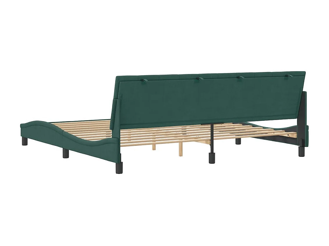 Cadre de lit sans matelas vert foncé 200x200 cm velours