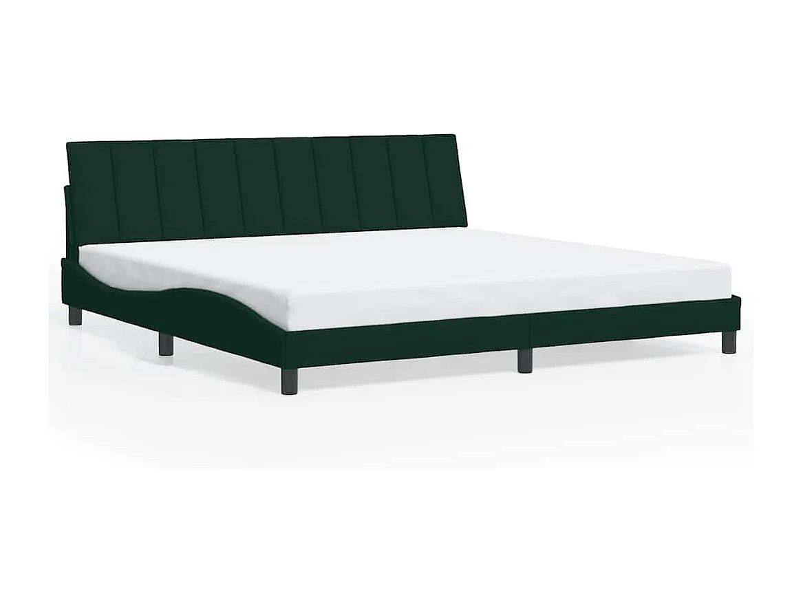Giroletto senza Materasso Hanko Verde Scuro 200x200 cm in Velluto