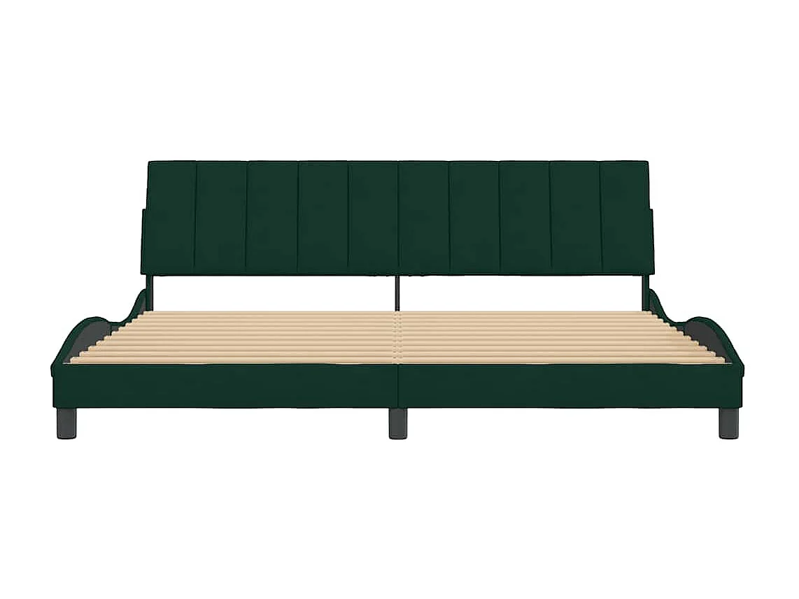 Giroletto senza Materasso Hanko Verde Scuro 200x200 cm in Velluto