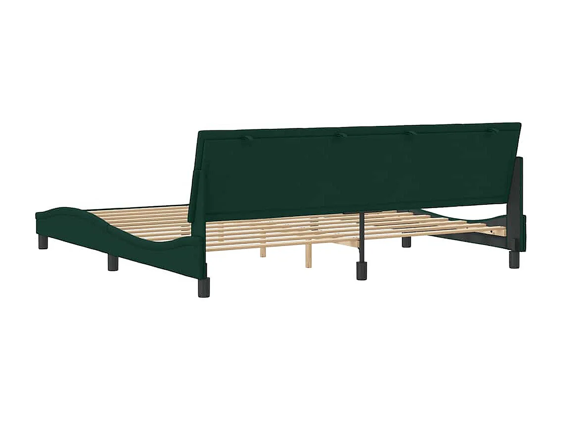 Giroletto senza Materasso Hanko Verde Scuro 200x200 cm in Velluto