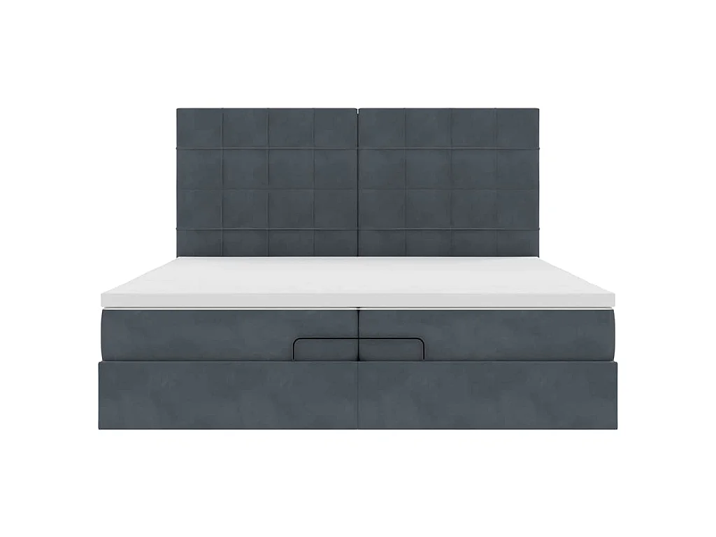Ottoman bed met matrassen en LED's 200x200cm fluweel
