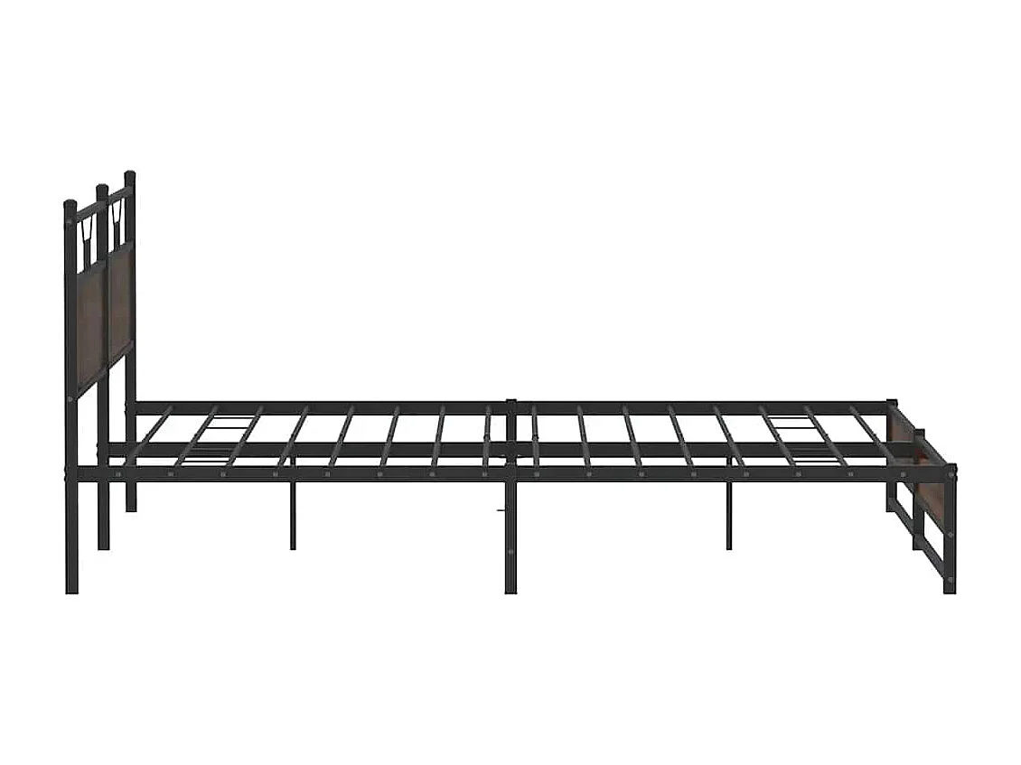 Cadre de lit en métal sans matelas chêne marron 193x201 cm