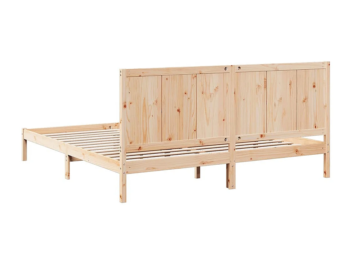 Cadre de lit extra long sans matelas 200x220 cm bois massif