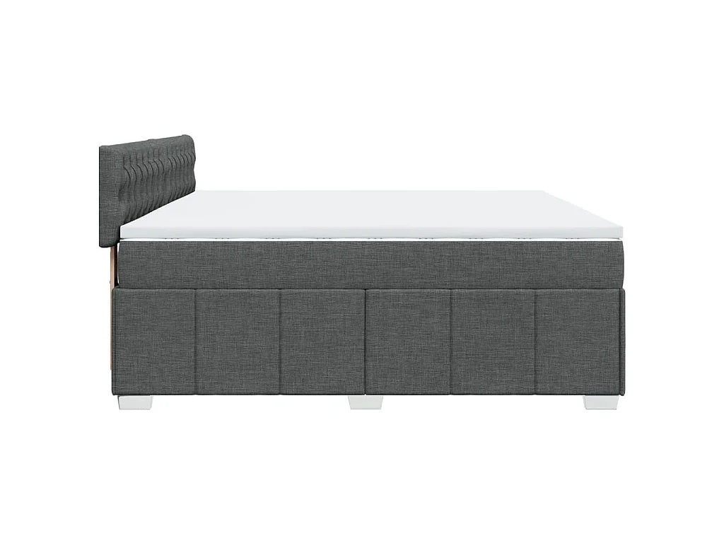 Sommier à lattes de lit avec matelas Gris foncé 200x200cm Tissu