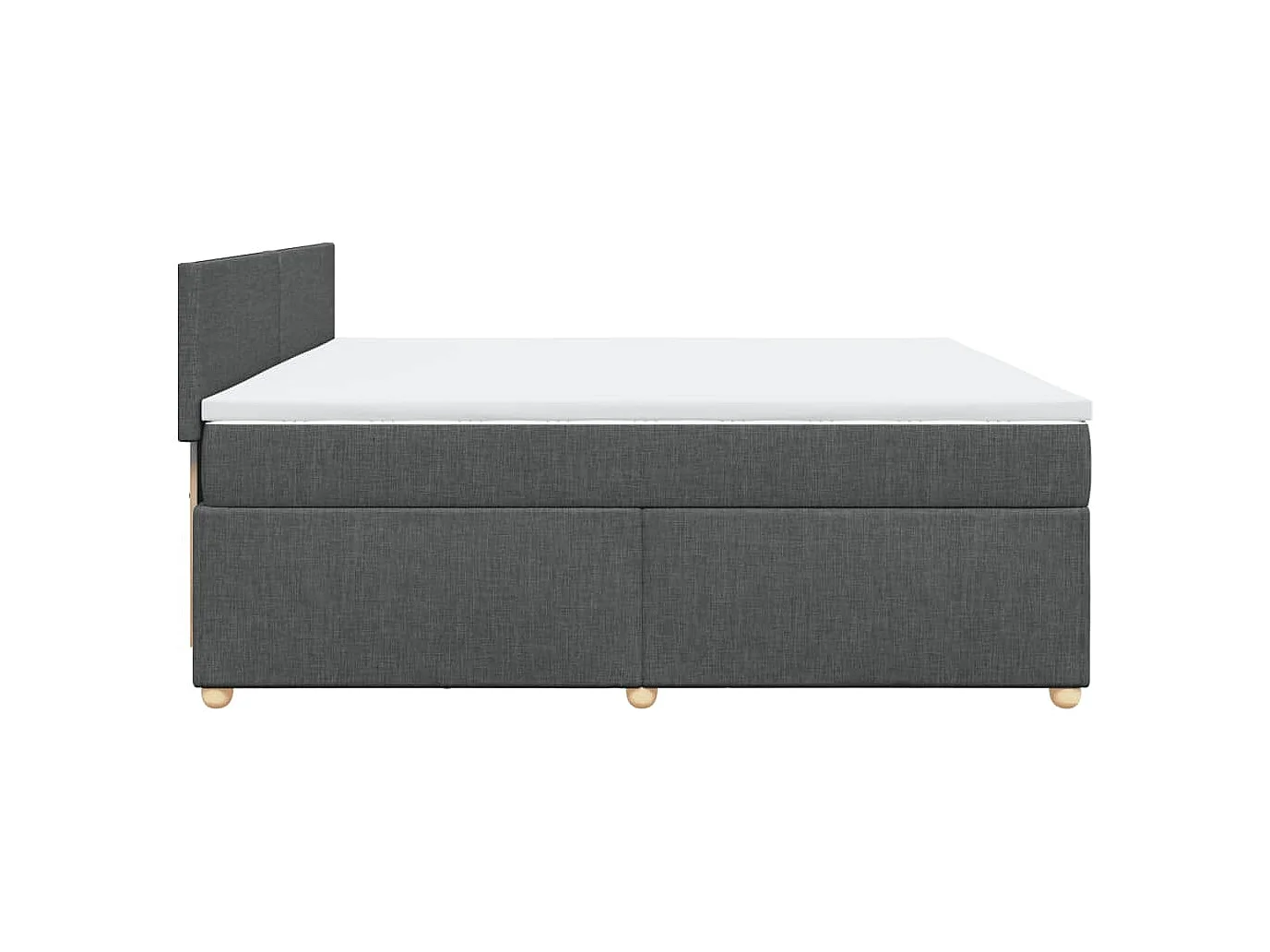 Sommier à lattes de lit avec matelas Gris foncé 200x200cm Tissu