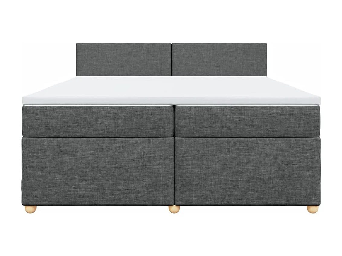 Sommier à lattes de lit avec matelas Gris foncé 200x200cm Tissu