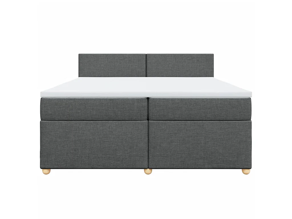 Sommier à lattes de lit avec matelas Gris foncé 200x200cm Tissu