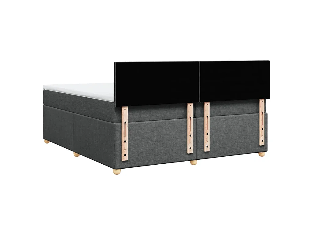 Sommier à lattes de lit avec matelas Gris foncé 200x200cm Tissu