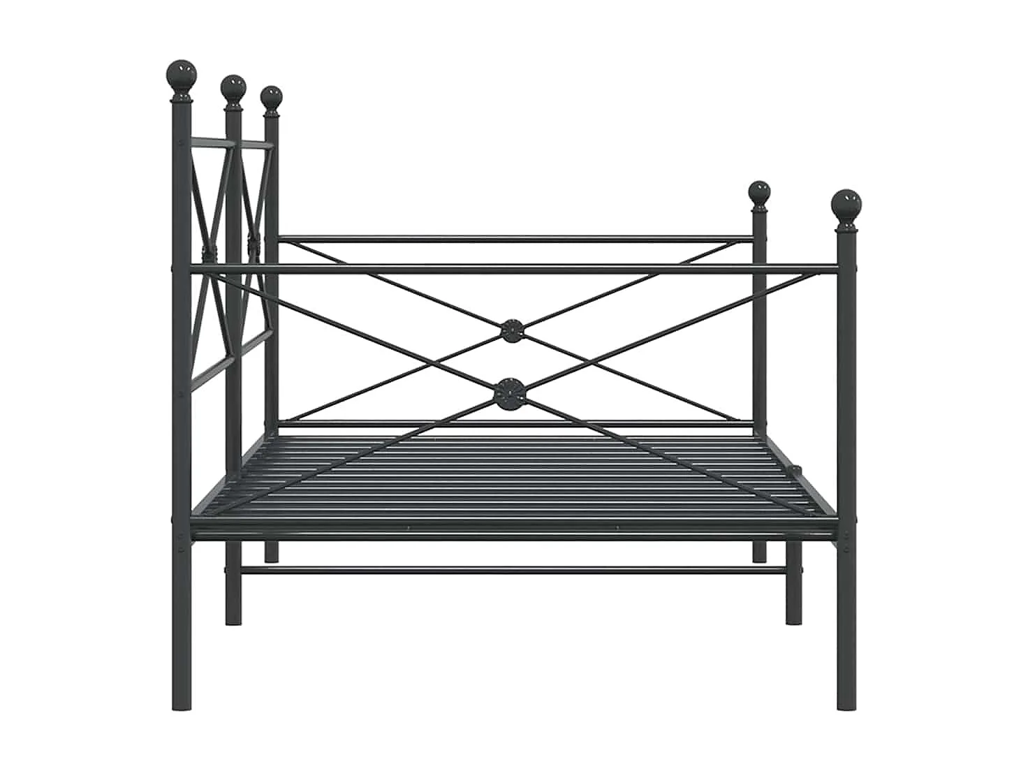 Lit de repos sans matelas noir 107x203 cm acier