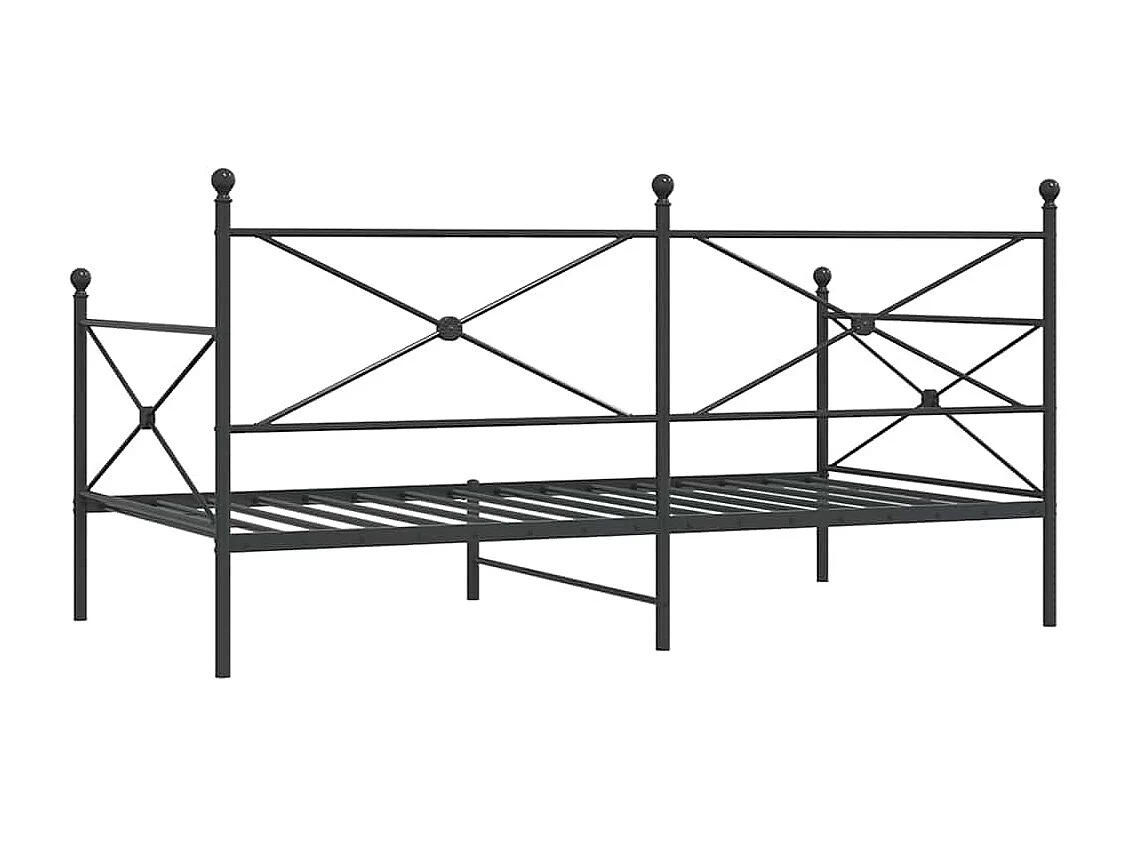 Lit de repos sans matelas noir 107x203 cm acier