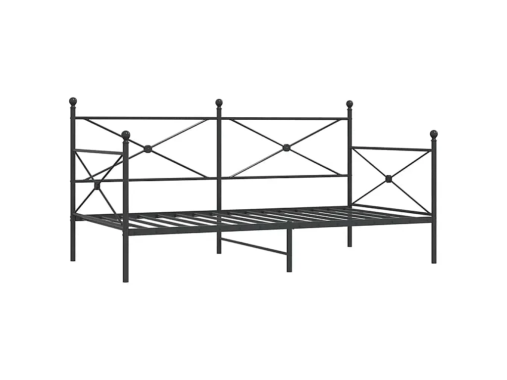 Lit de repos sans matelas noir 107x203 cm acier