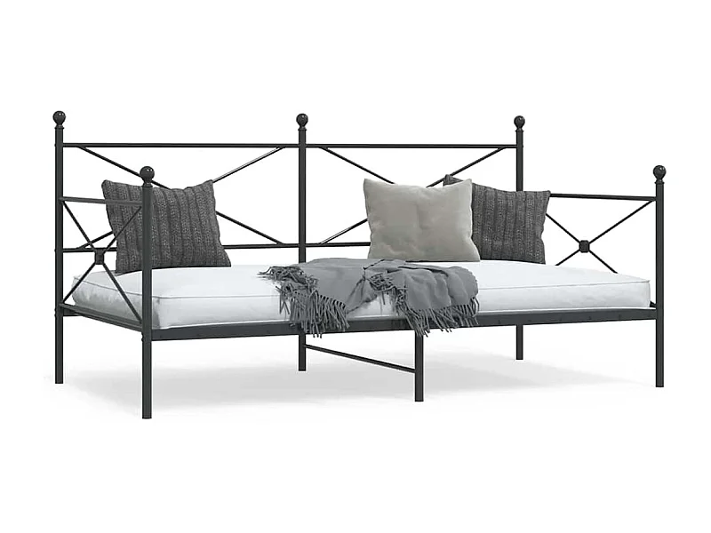 Lit de repos sans matelas noir 107x203 cm acier