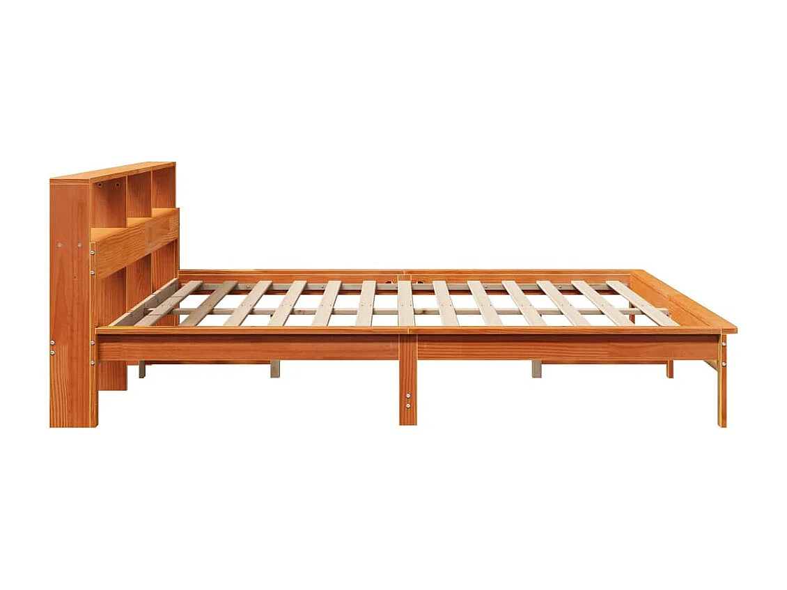Bedframe zonder matras massief grenenhout wasbruin 200x200 cm