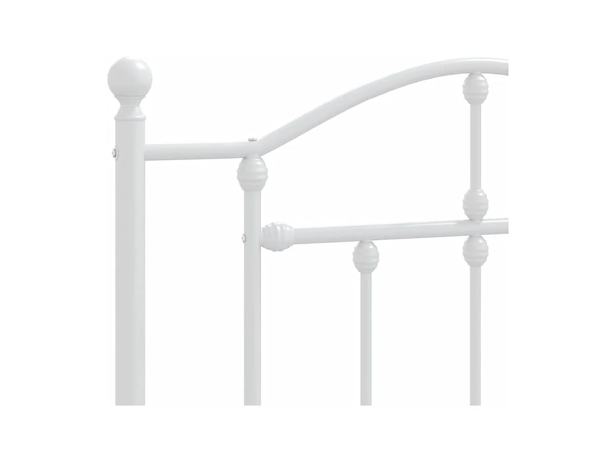 Cadre de lit métal sans matelas et tête de lit blanc 107x203 cm