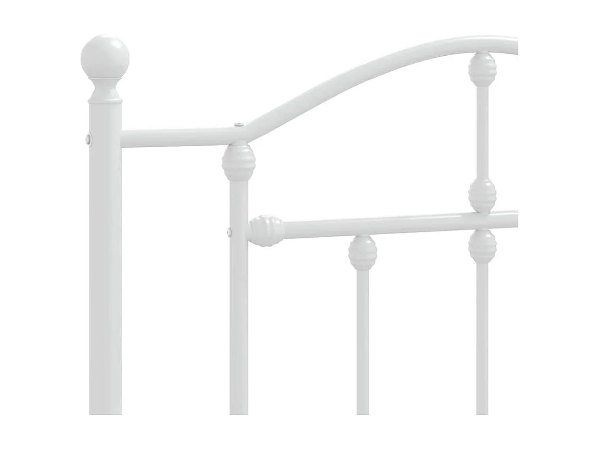 Cadre de lit métal sans matelas et tête de lit blanc 107x203 cm