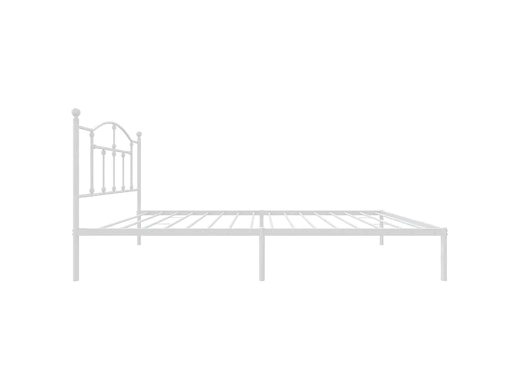 Bedframe met hoofdbord metaal wit 107x203 cm