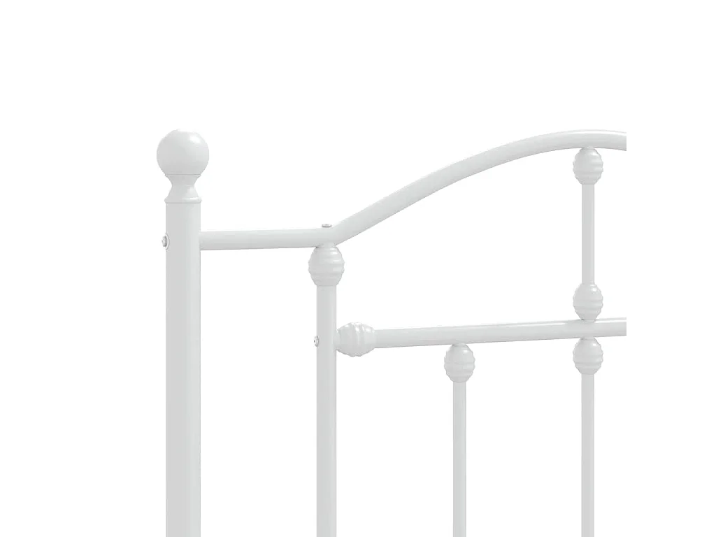 Bedframe met hoofdbord metaal wit 107x203 cm