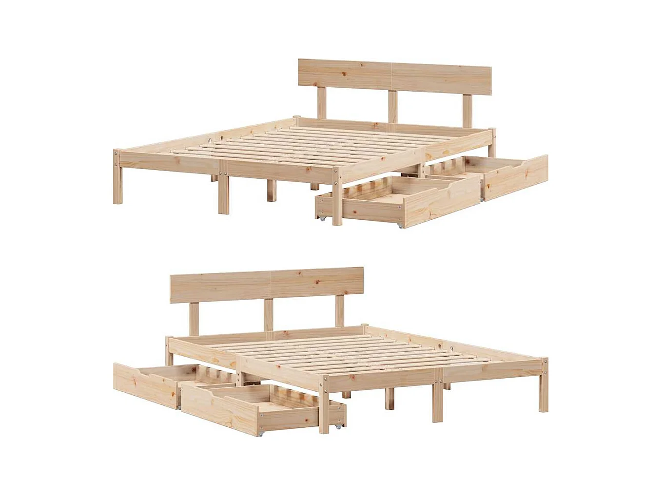 Cadre de lit sans matelas 150x200 cm bois de pin massif