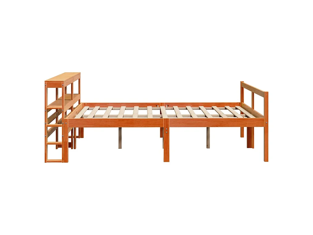 Bettgestell mit Kopfteil ohne Matratze Wachsbraun 150x200 cm