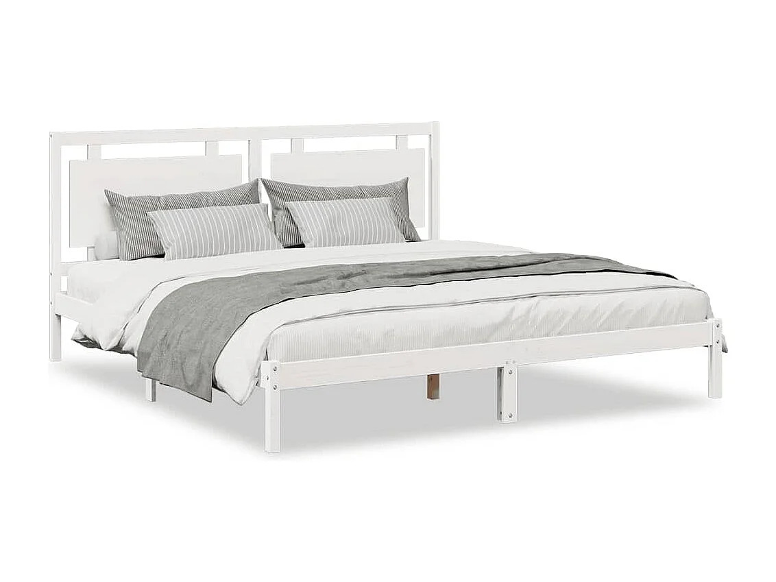 Cadre de lit extra long sans matelas 200x220 cm bois massif