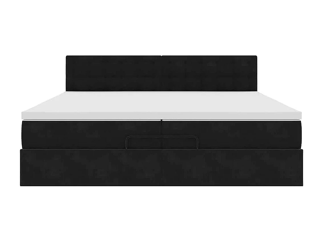 Ottoman bed met matrassen en LED's 200x200cm fluweel zwart