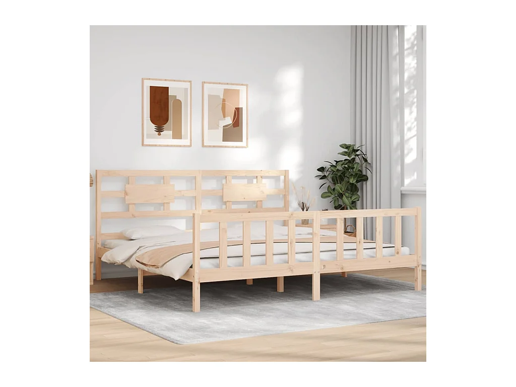 Cadre de lit sans matelas 200x200 cm bois massif de pin