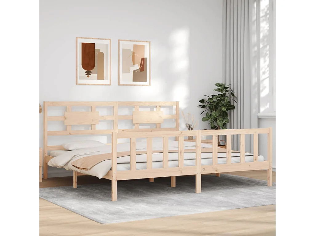 Cadre de lit sans matelas 200x200 cm bois massif de pin