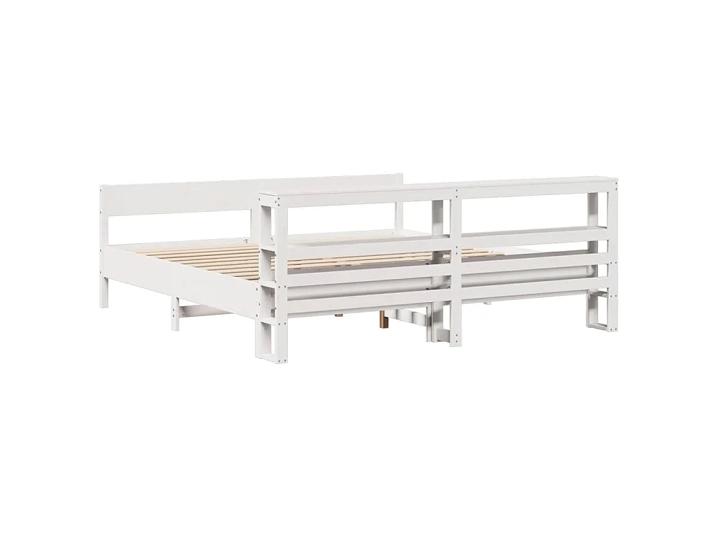 Estructura de cama sin colchón madera maciza blanca 200x200 cm