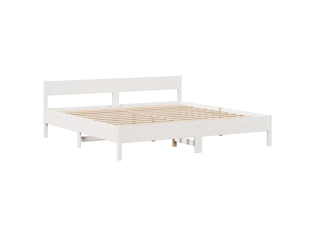 Estructura de cama sin colchón madera maciza blanca 200x200 cm
