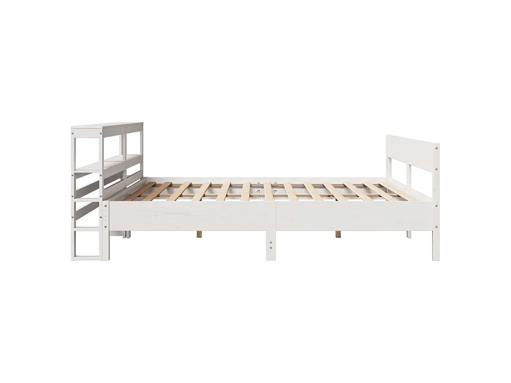 Bedframe zonder matras massief grenenhout wit 200x200 cm