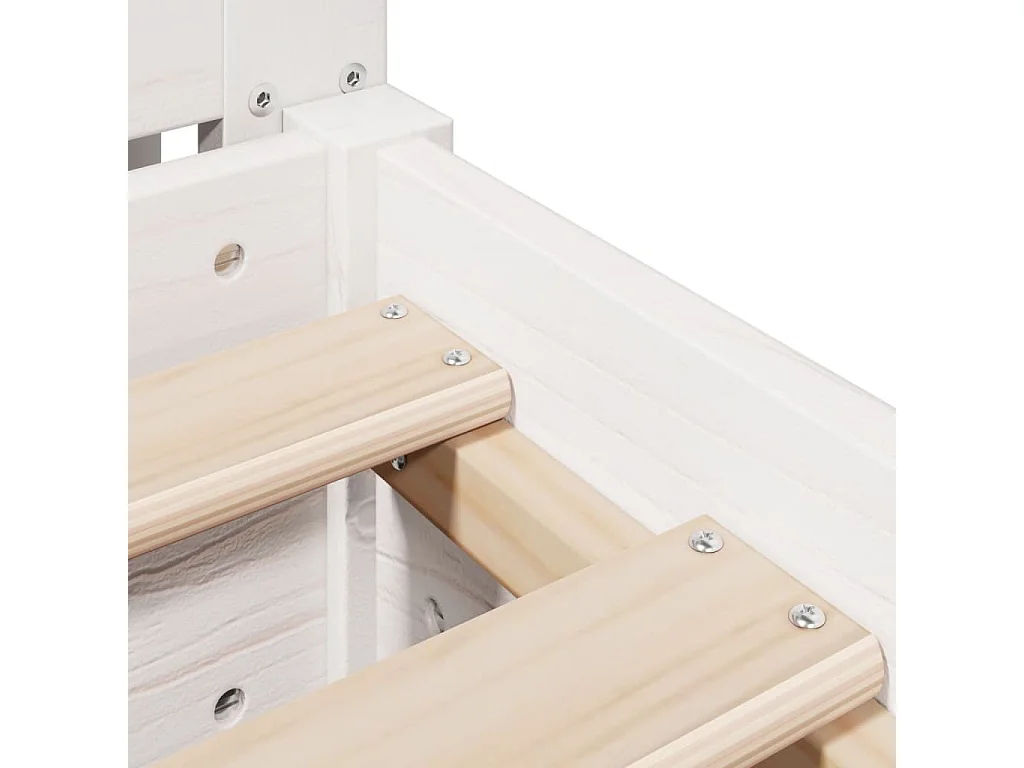 Bedframe zonder matras massief grenenhout wit 200x200 cm