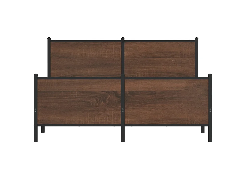 Cadre de lit en métal sans matelas chêne marron 150x200 cm