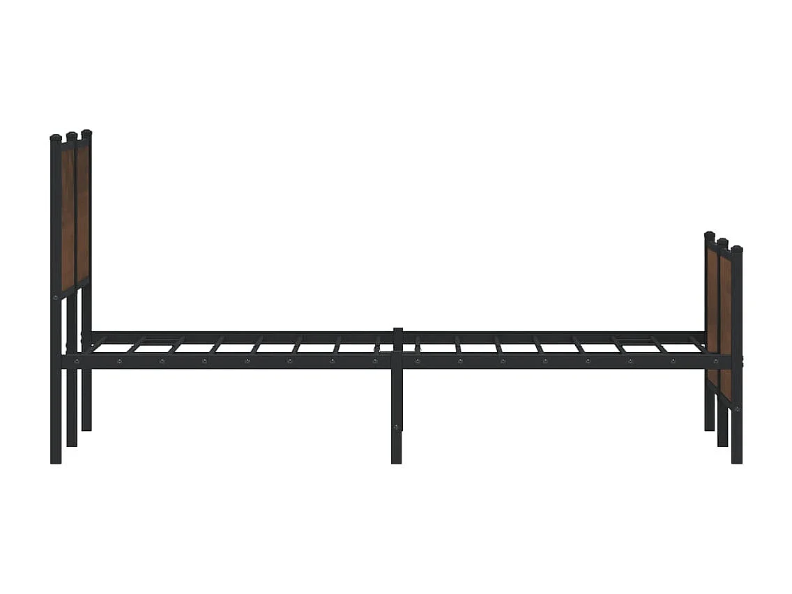 Cadre de lit en métal sans matelas chêne marron 150x200 cm