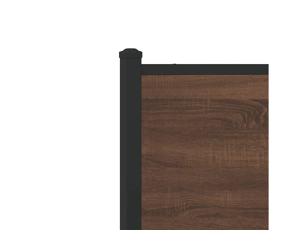 Cadre de lit en métal sans matelas chêne marron 150x200 cm