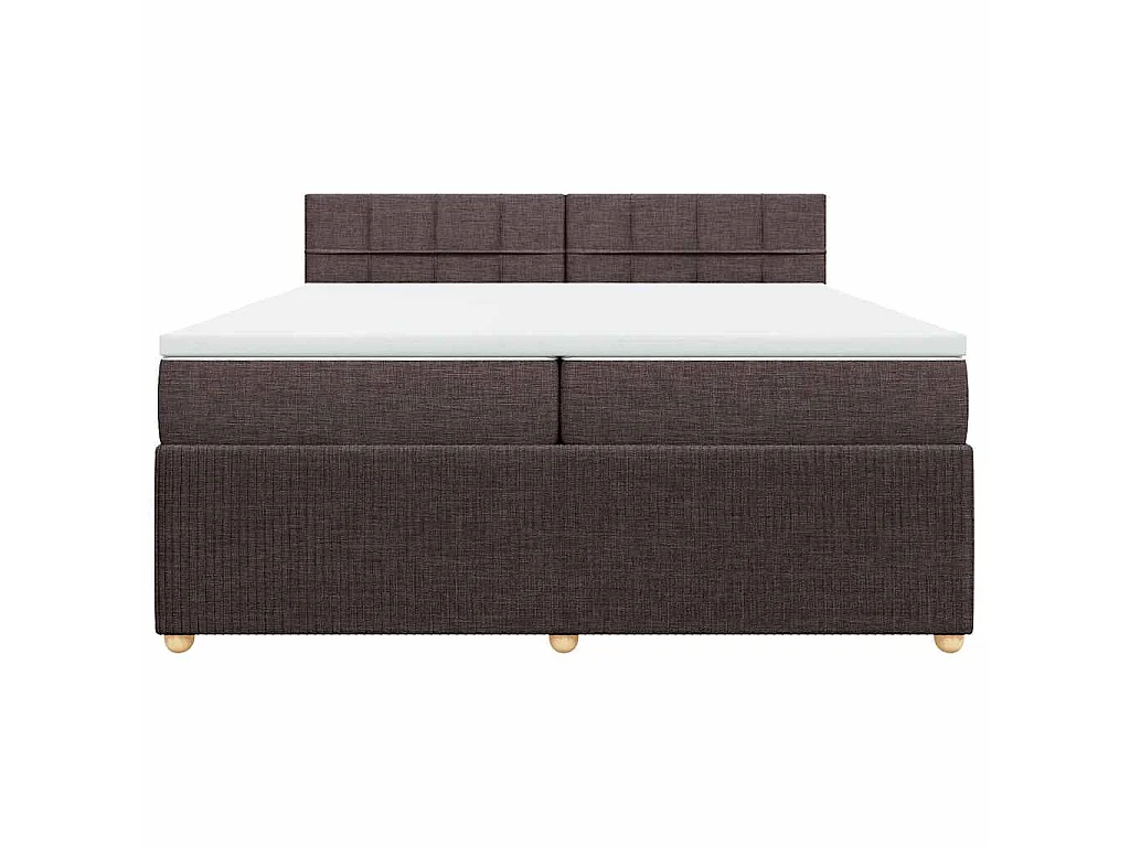 Boxspringbett mit Matratze Dunkelbraun 200x200 cm Stoff