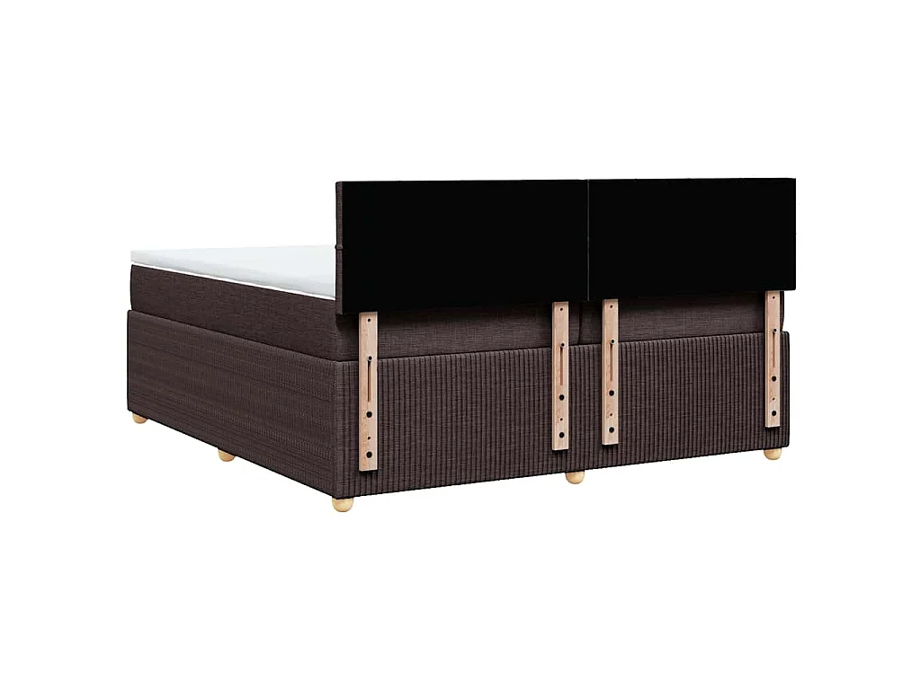 Boxspringbett mit Matratze Dunkelbraun 200x200 cm Stoff
