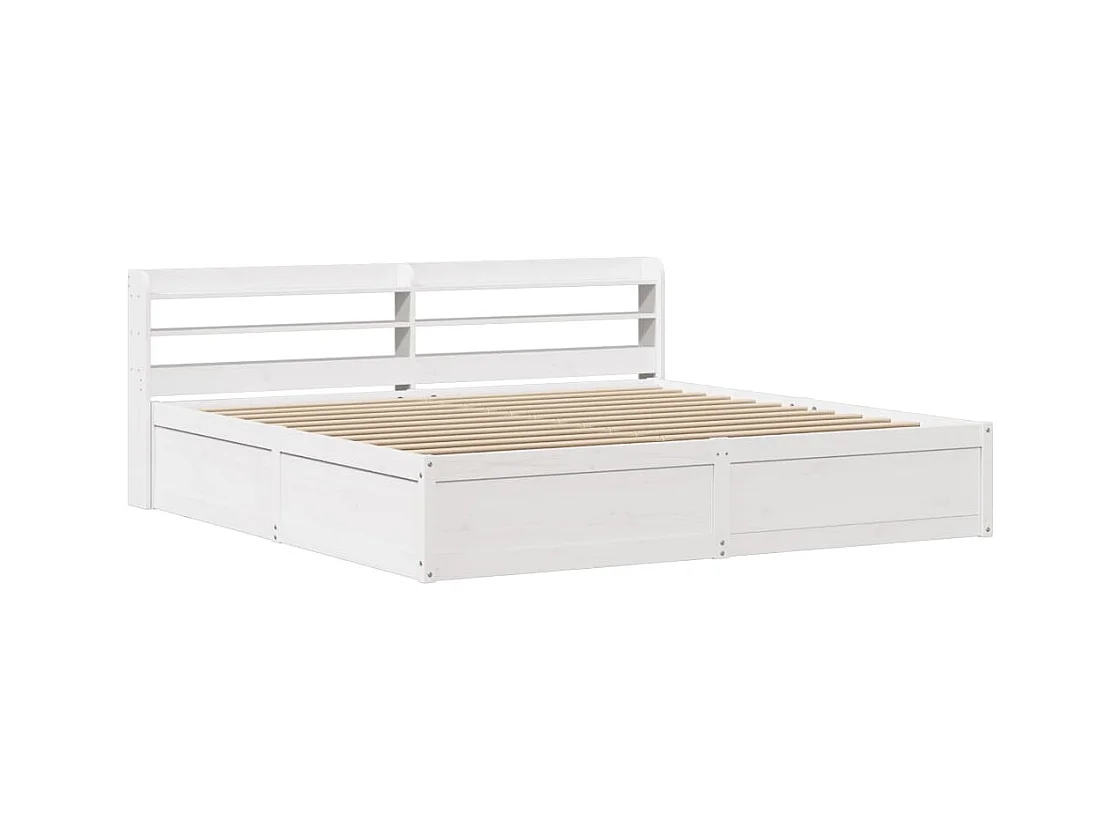 Cadre de lit et tête de lit blanc 200x200 cm bois de pin massif